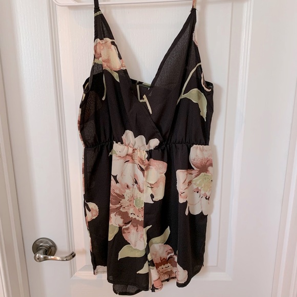 Black Floral Romper - Picture 1 of 2